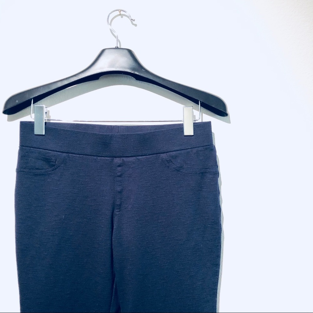 Navy Blue Spandex Work Capris